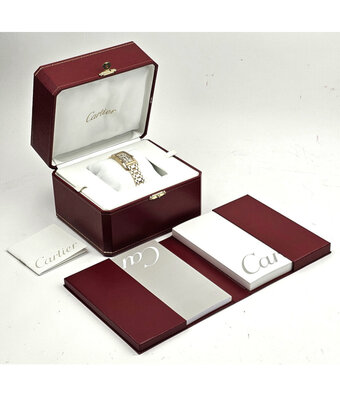 Cartier Tank Américaine SM 2002 box + papers | yellow gold silver roman