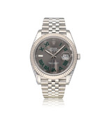 Rolex Datejust 41 NEW ROLEX SERVICE | steel - white gold fluted Wimbledon Jubilee