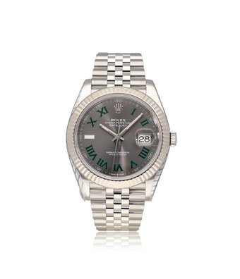 Rolex Datejust 41 NEW ROLEX SERVICE | steel - white gold fluted Wimbledon Jubilee
