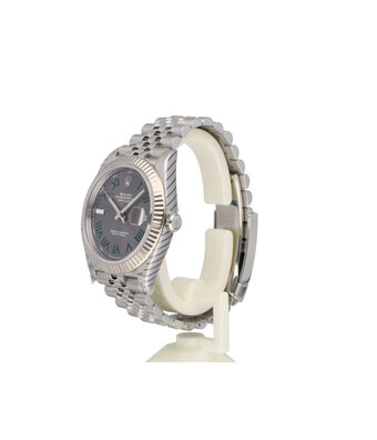 Rolex Datejust 41 NEW ROLEX SERVICE | steel - white gold fluted Wimbledon Jubilee