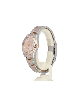 Rolex Datejust 31 NEW ROLEX SERVICE - 2014 B+P | steel - rose gold pink factory diamond Oyster