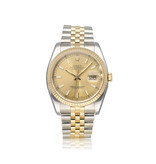 Rolex Datejust 36 NEW ROLEX SERVICE - 2005 B+P | steel - yellow gold champagne concealed Jubilee