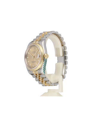 Rolex Datejust 36 NEW ROLEX SERVICE - 2005 B+P | steel - yellow gold champagne concealed Jubilee