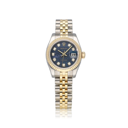 Lady-Datejust 26 NEW ROLEX SERVICE -  2007 + papers | steel yellow gold blue computer diam