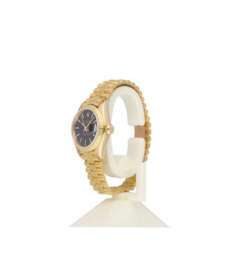 Rolex Lady-Datejust 26 NEW ROLEX SERVICE - 1987 B+P | gold bark champagne diamond President