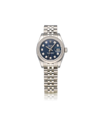 Rolex Lady-Datejust 26 NEW ROLEX SERVICE - 2017 + papers | steel - white gold blue diamond Jubil