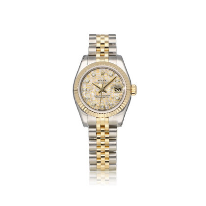 Lady-Datejust 26 NEW ROLEX SERVICE - 2013 + papers | steel - gold crystal diamond Jubilee