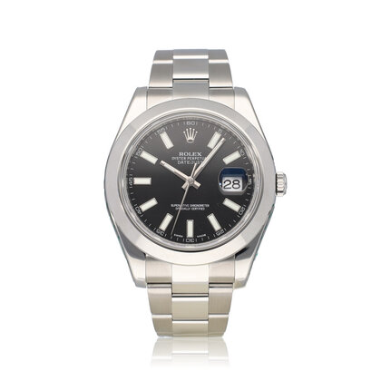 Datejust II 41 NEW ROLEX SERVICE - 2015 B+P | steel black Oyster