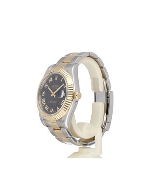 Rolex Datejust II 41 NEW ROLEX SERVICE - 2014 + papers | steel - gold black roman Oyster
