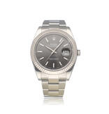 Rolex Datejust 41 NEW ROLEX SERVICE  - 2019 + papers | steel - white gold rhodium - slate - grey