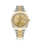 Rolex Datejust 41 - 2018 box + papers | steel - gold champagne diamond Oyster