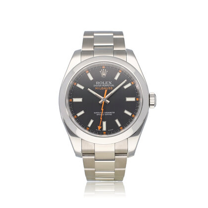 Milgauss 40 2012 + papers | steel black orange Oyster