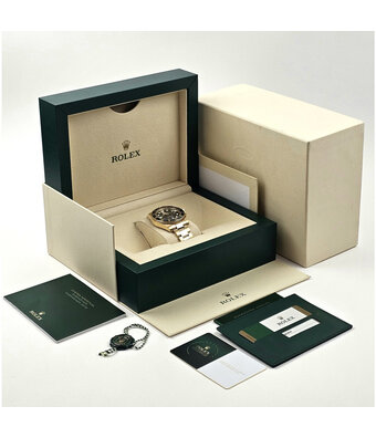 Rolex Submariner Date 40 NEW ROLEX SERVICE - 2018 B+P | yellow gold black ceramic