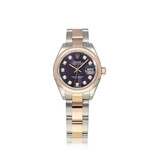 Rolex Lady-Datejust 28 - 2024 box + papers | steel - rose gold aubergine purple diamond