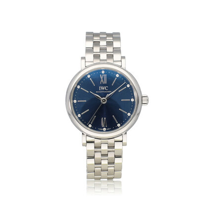 Portofino Automatic 34 steel blue diamond + box