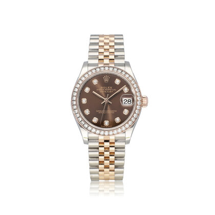 Datejust 31 - 2019 box + papers | steel - rose gold Jubilee choco diamond