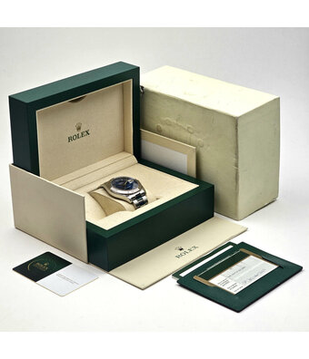 Rolex Datejust II 41 NEW ROLEX SERVICE - 2013 B+P | steel - white gold Oyster Azurro blue