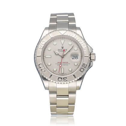 Yacht-master 40 NEW ROLEX SERVICE - 2009 B+P | steel - platinum - red RRR / rehaut Oyster