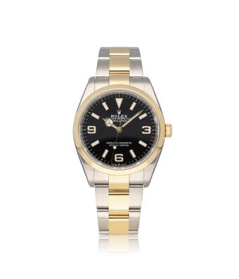 Rolex Explorer  36 - 2021 box + papers | steel - yellow gold black arabic 369
