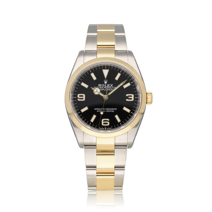 Explorer  36 - 2021 box + papers | steel - yellow gold black arabic 369