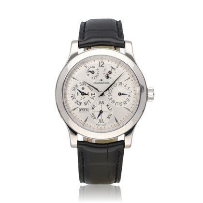 Master Control Eight Days 41 NEW JLC SERVICE | perpetual - platinum - alligator + box