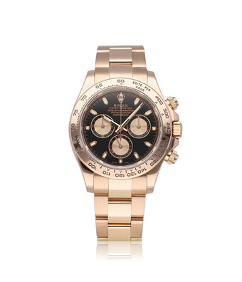 Rolex Daytona  40 NEW ROLEX SERVICE - 2011 B+P | rose gold pink - black Oyster