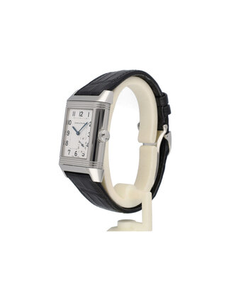 Jaeger-LeCoultre Reverso Grande  NEW JLC SERVICE INCL. STRAP + box  | steel - silver - black - 8 day's powe