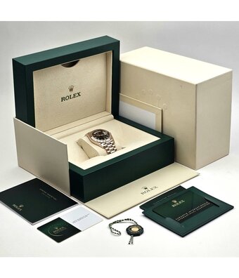 Rolex Day-Date 40 NEW ROLEX SERVICE - 2024 B+P | rose gold choco / brown President