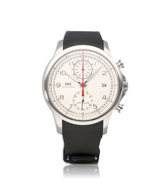 IWC Portugieser Chronograph Yacht Club 45 - 2018 box + papers | steel rubber white