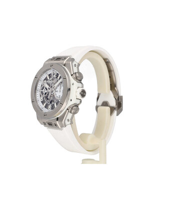 Hublot Big Bang Unico Titanium White 42 - 2021 B+P | STOCK | titanium skeleton white rubber