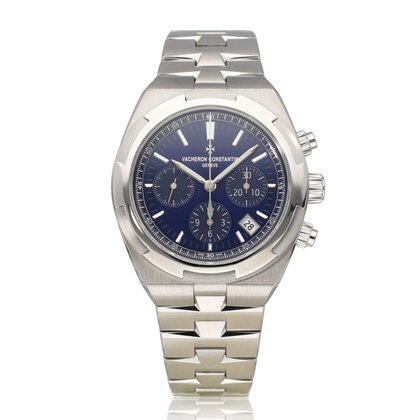 Overseas Chronograph 43 - 2024 box + papers | STOCK | steel blue