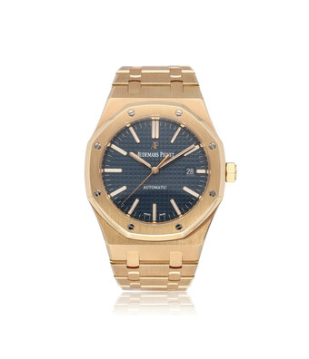Audemars Piguet Royal Oak  41 - 2016 box + papers | rose gold blue