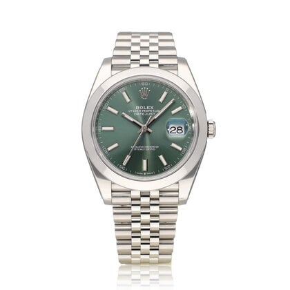 Datejust 41 NEW ROLEX SERVICE - 2023 B+P | steel mint green Jubilee