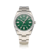 Rolex Oyster Perpetual 41 NEW ROLEX SERVICE - 2023 B+P | steel green domed Oyster - Bulbasaur