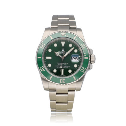 Submariner Date 40 2016 + papers | steel green - Hulk ceramic