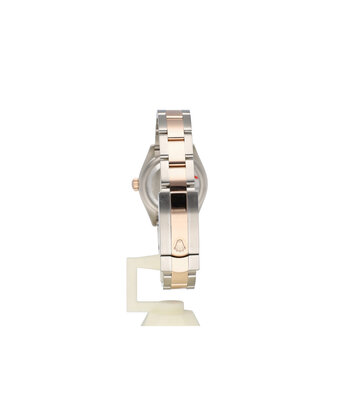 Rolex Lady-Datejust 28 NEW ROLEX SERVICE - 2018 B+P | steel - rose gold olive green diamond Oyst