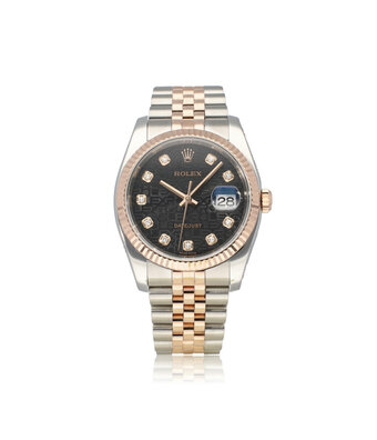 Rolex Datejust 36 2011 + papers | steel - rose gold diamond black Jubilee