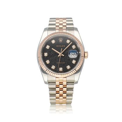 Datejust 36 2011 + papers | steel - rose gold diamond black Jubilee