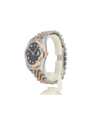 Rolex Datejust 36 2011 + papers | steel - rose gold diamond black Jubilee