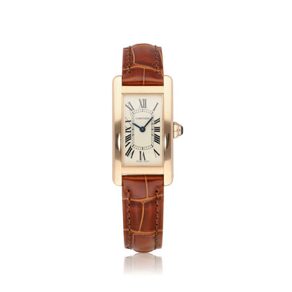 Tank Americaine 32 rose gold silver 2013 box + papers | NEW CARTIER STRAP