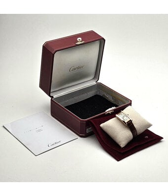 Cartier Tank Americaine 32 rose gold silver 2013 box + papers | NEW CARTIER STRAP