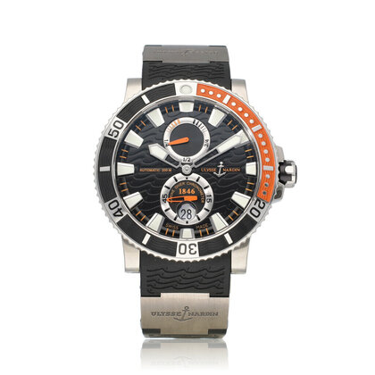 Maxi Marine Diver 44 titanium black - orange rubber strap 2012 B+P