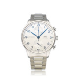 IWC Portugieser Chronograph 41 NEW IWC SERVICE - 2021 box + papers | steel silver
