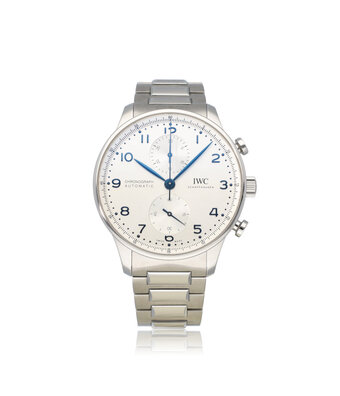 IWC Portugieser Chronograph 41 NEW IWC SERVICE - 2021 box + papers | steel silver