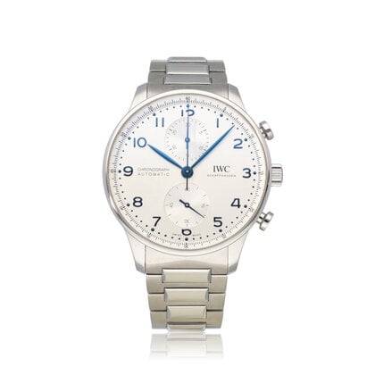 Portugieser Chronograph 41 NEW IWC SERVICE - 2021 box + papers | steel silver