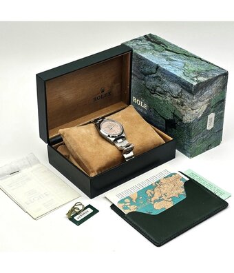 Rolex Air-king 40 - 1995 box + papers | steel pink - salmon domed Oyster