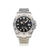 Rolex Explorer II  42 NEW ROLEX SERVICE - 2017 B+P | steel black - orange steel Oyster