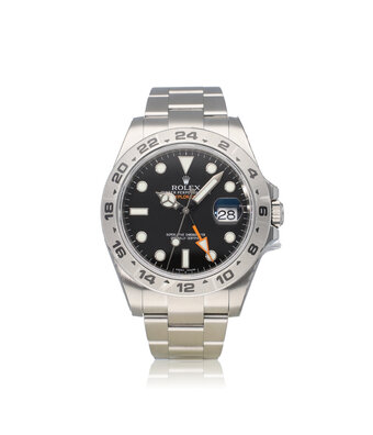 Rolex Explorer II  42 NEW ROLEX SERVICE - 2017 B+P | steel black - orange steel Oyster