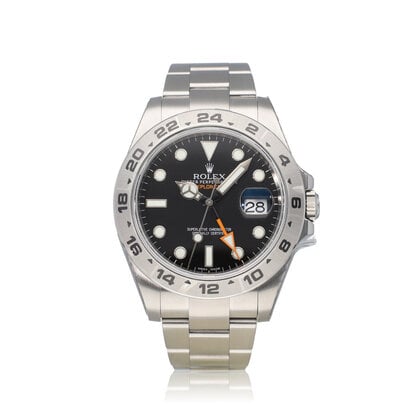 Explorer II  42 NEW ROLEX SERVICE - 2017 B+P | steel black - orange steel Oyster