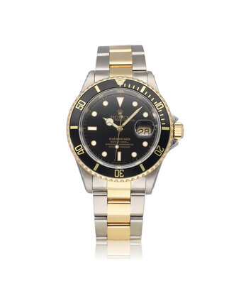 Rolex Submariner Date 40 NEW ROLEX SERVICE - 1997 box + papers | steel - yellow gold black Oyste